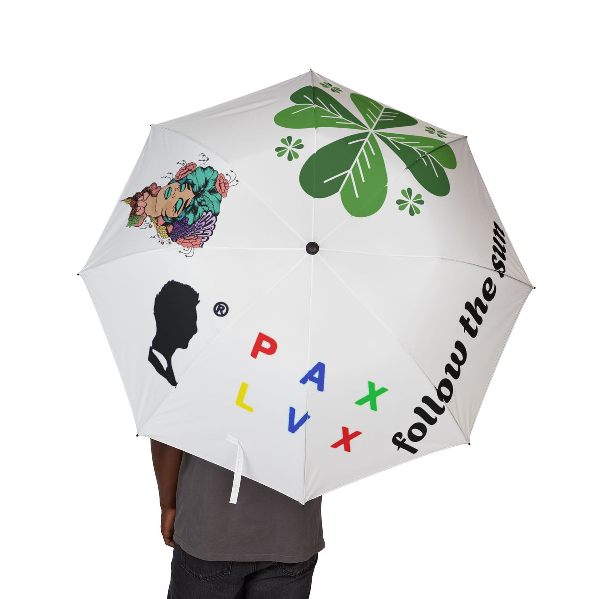 Follow the Sun Colorful Clover Foldable Umbrella