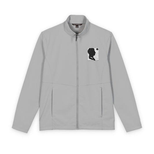 Men's Soft Shell Jacket with Abstract Black & White Dog Patch Pax Lux Fashion