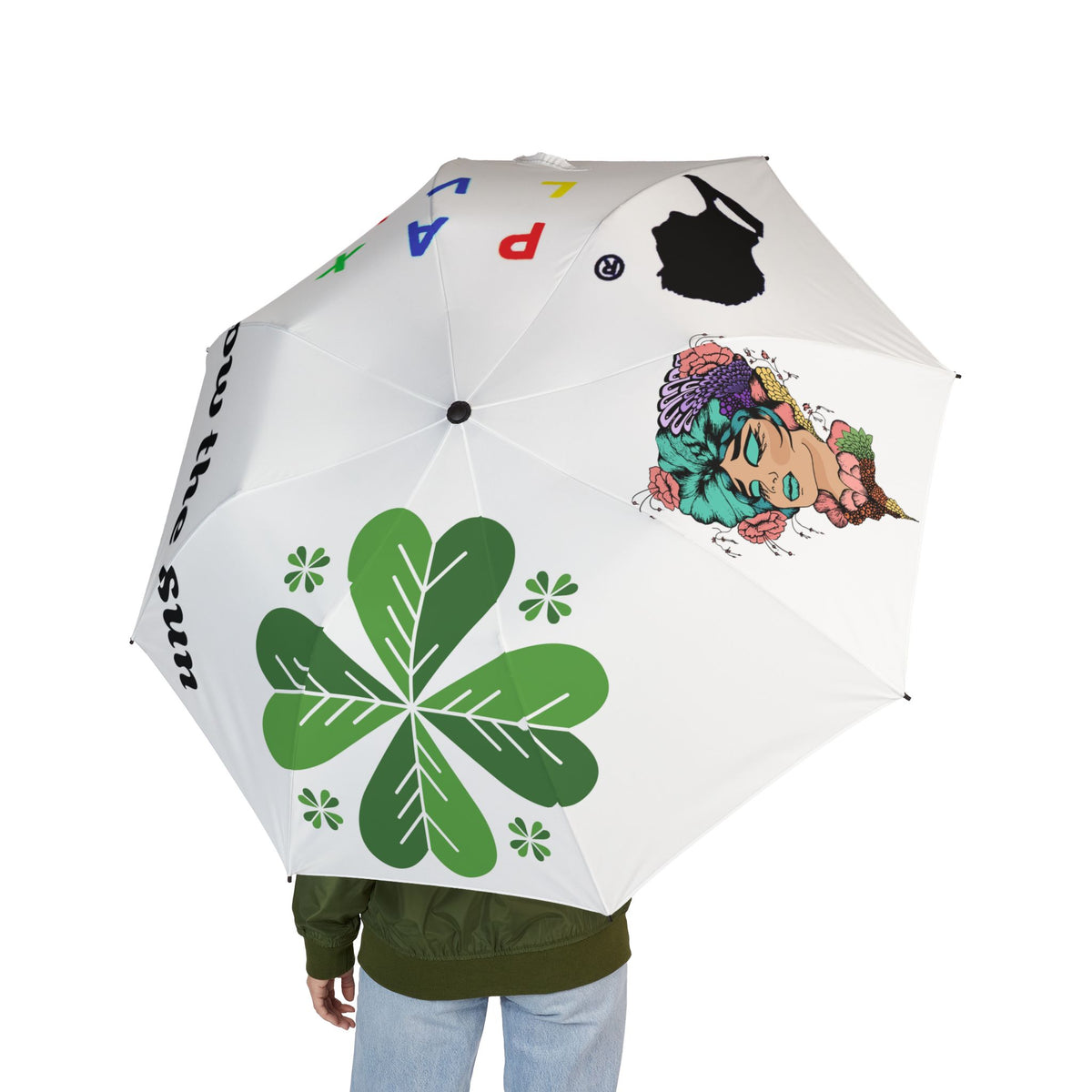 Follow the Sun Colorful Clover Foldable Umbrella