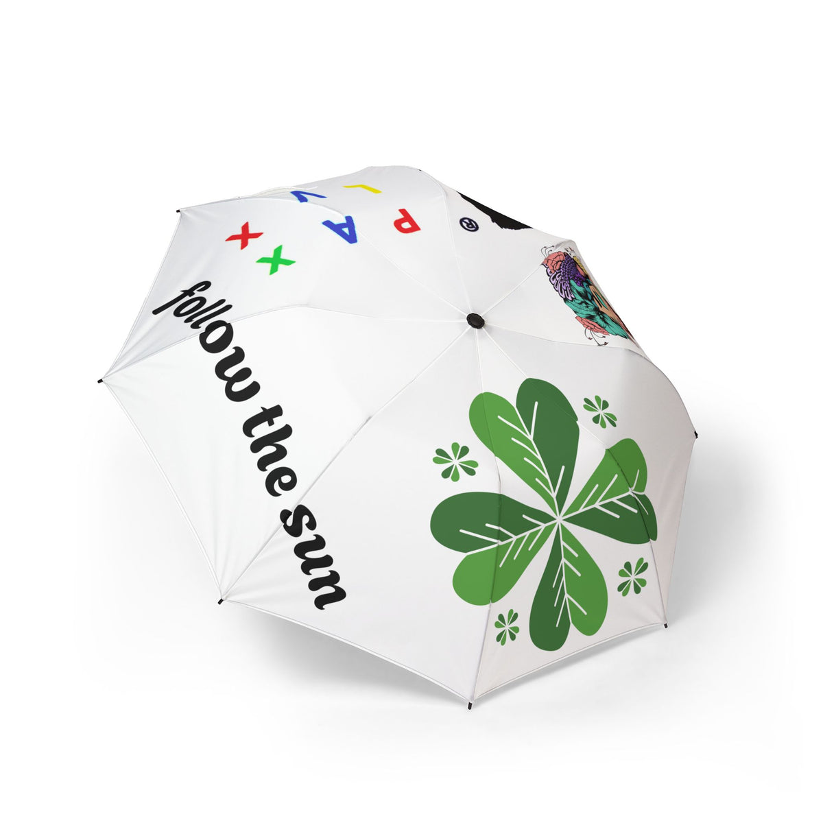 Follow the Sun Colorful Clover Foldable Umbrella
