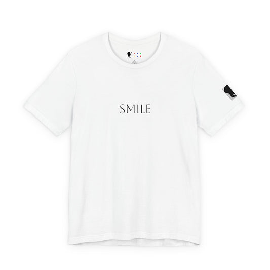 Smile Tee — Minimal White Graphic T-Shirt