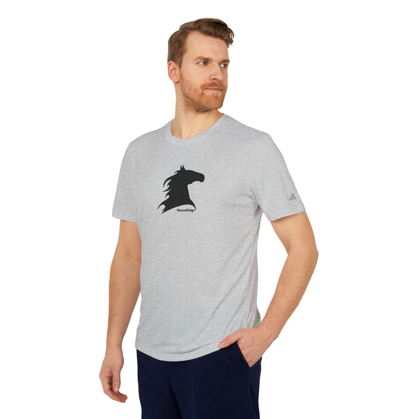 adidas Unisex Sport T-shirt Black Horse Pax Lux Design