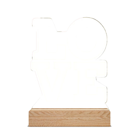Personalized Shape LED Lamp on Wooden Base