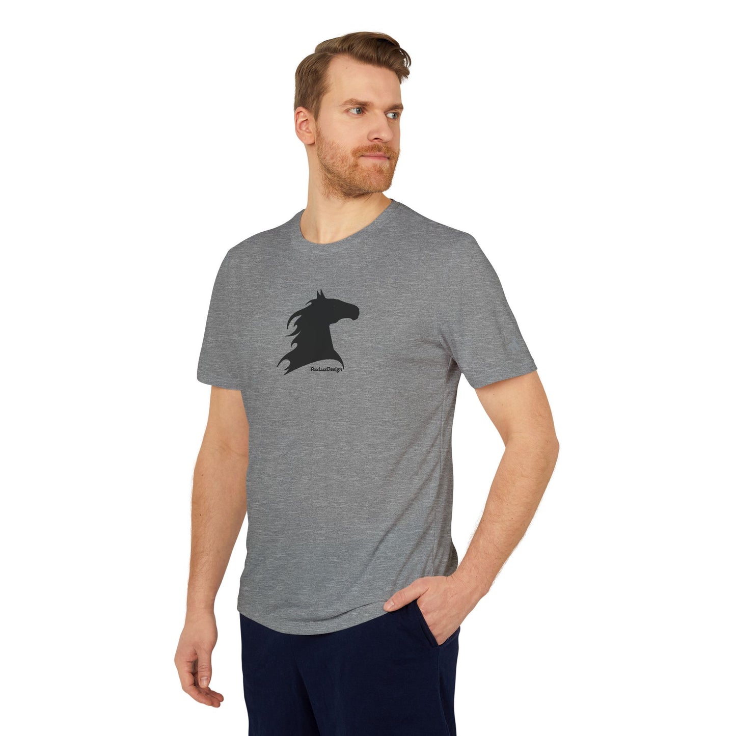 adidas Unisex Sport T-shirt Black Horse Pax Lux Design